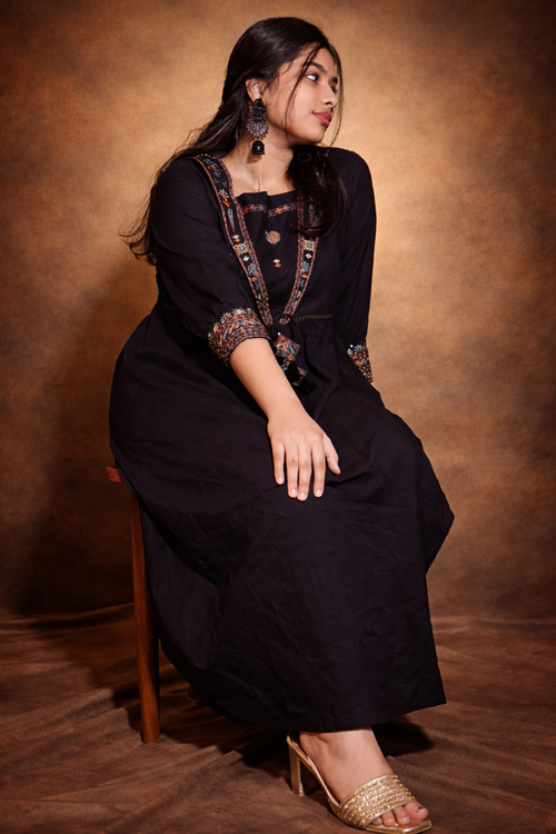 Black Linen Cotton Co-ord set