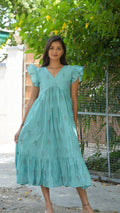 Blue Mul Chanderi Dress