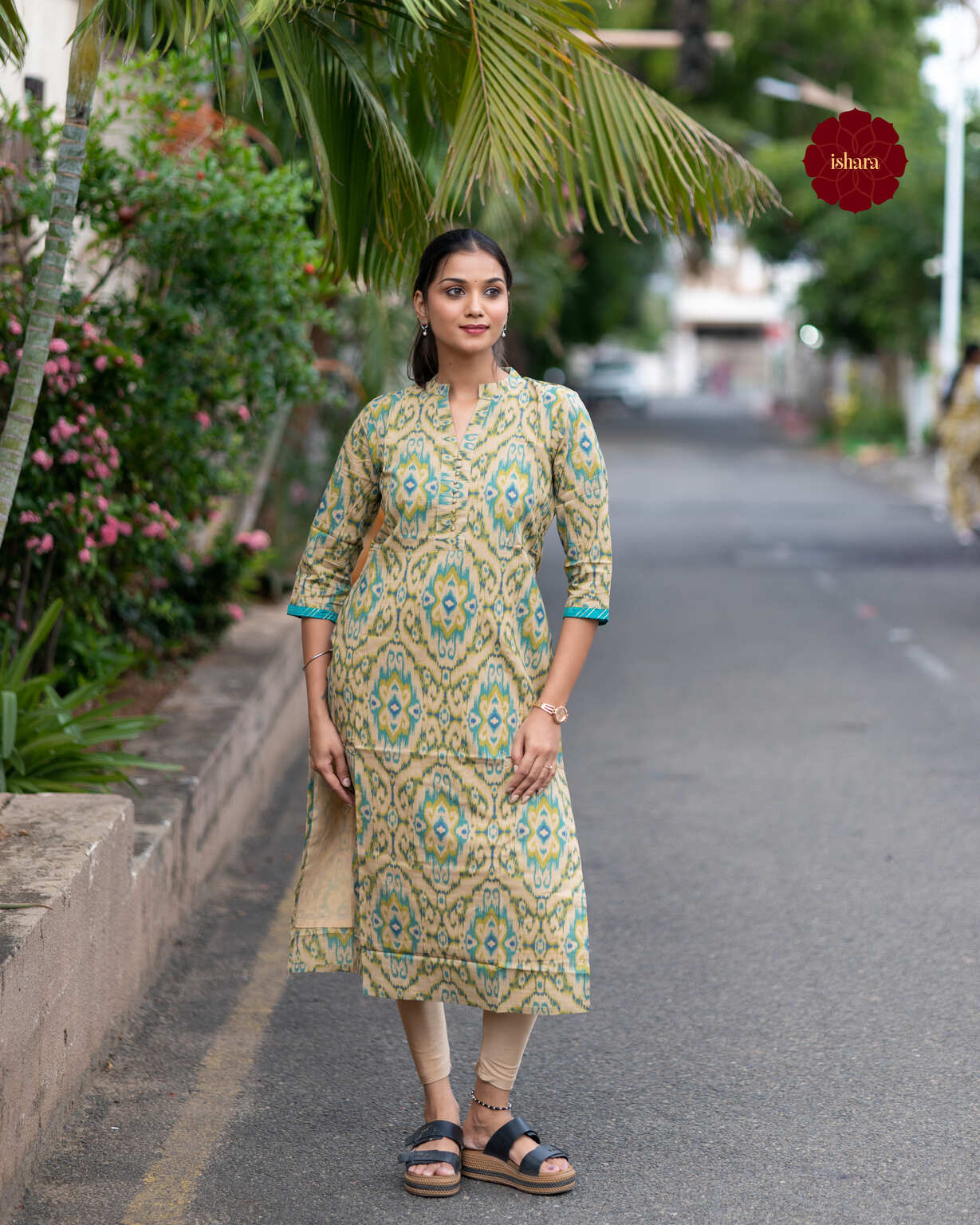 Ikkat Printed cotton kurti