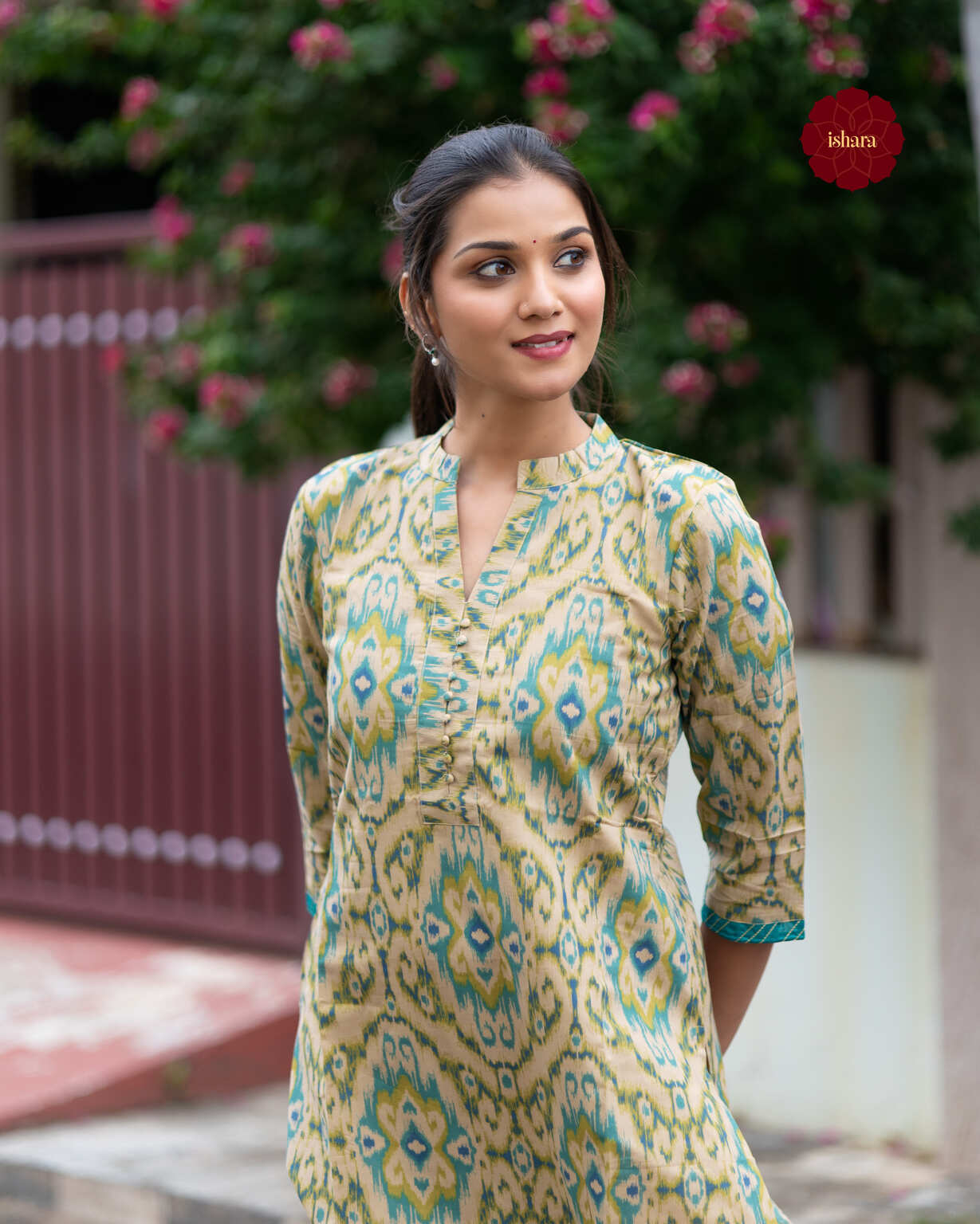 Ikkat Printed cotton kurti
