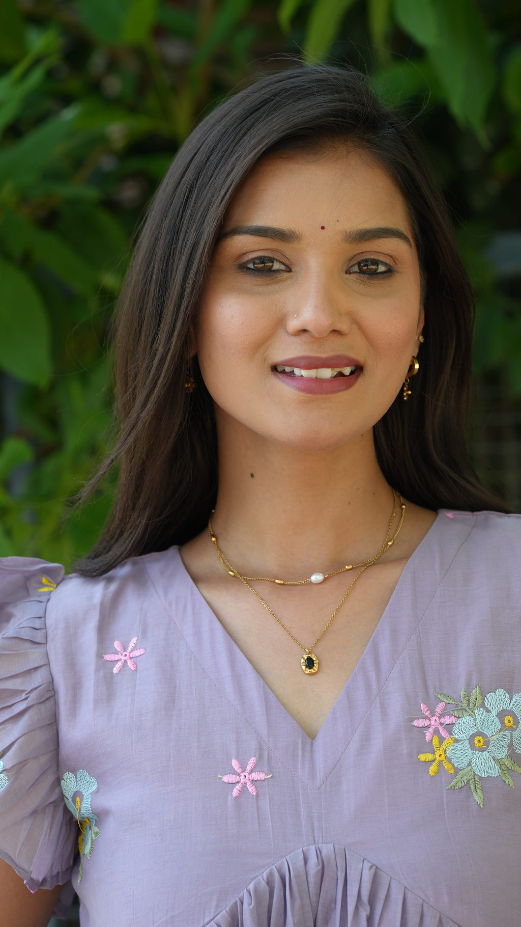 Lilac Mul Chanderi Dress