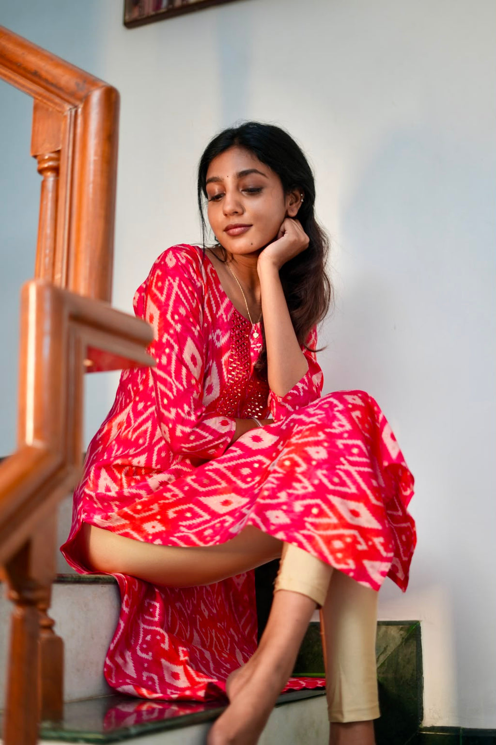Pink Muslin Silk Kurti