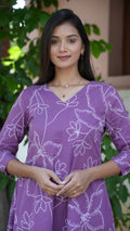 Purple Block Printed Dress