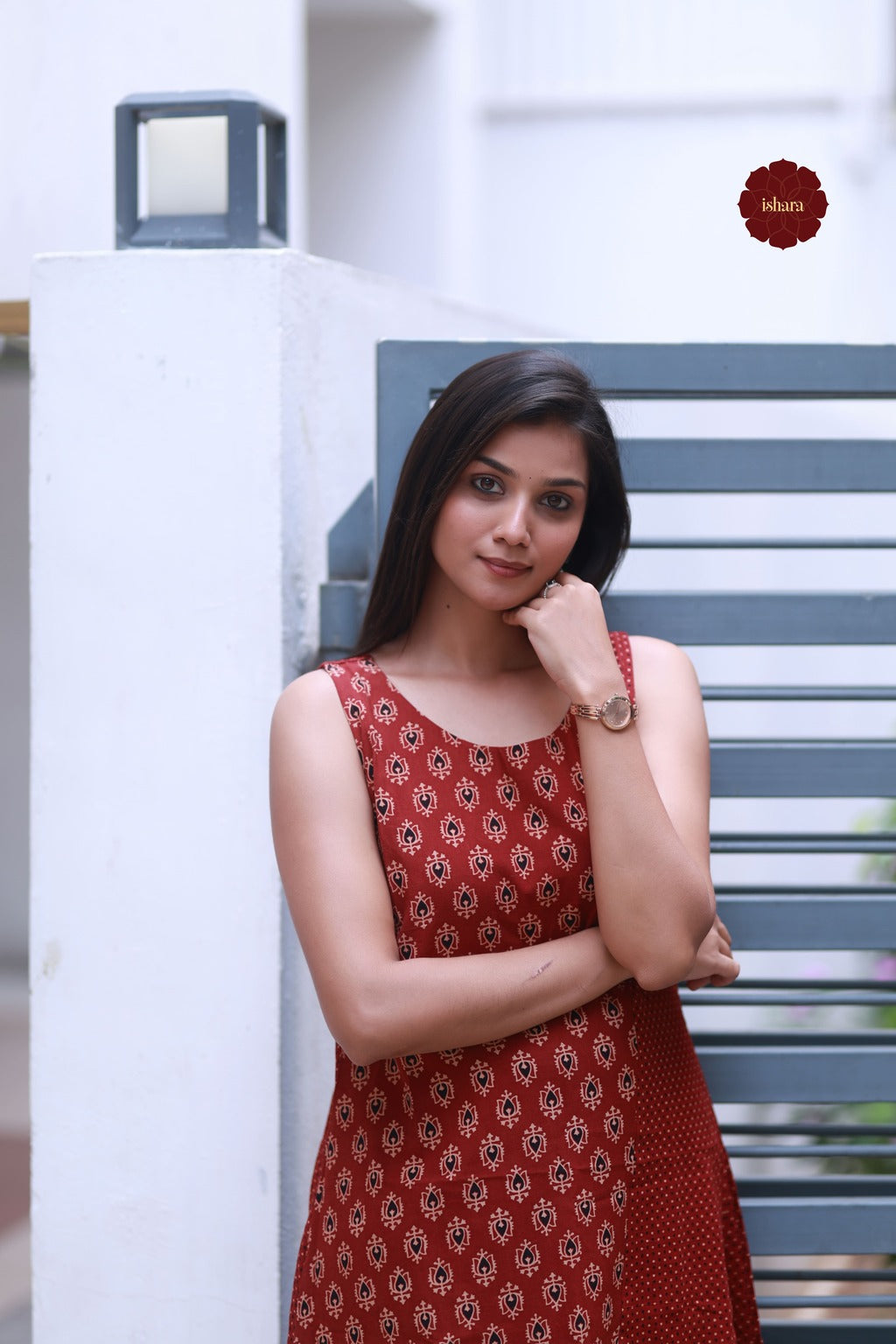 Vegetable Printed Gamthi Cotton Dress