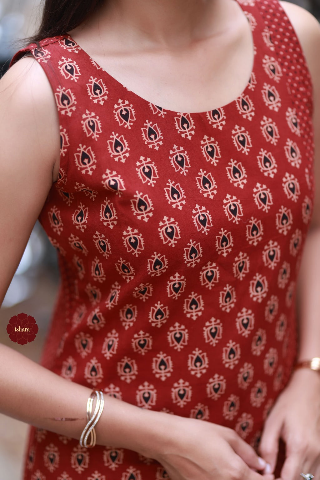 Vegetable Printed Gamthi Cotton Dress