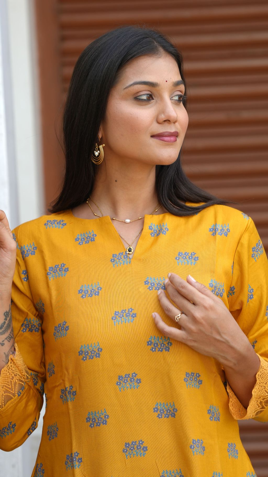 Yellow Block Printed Dress