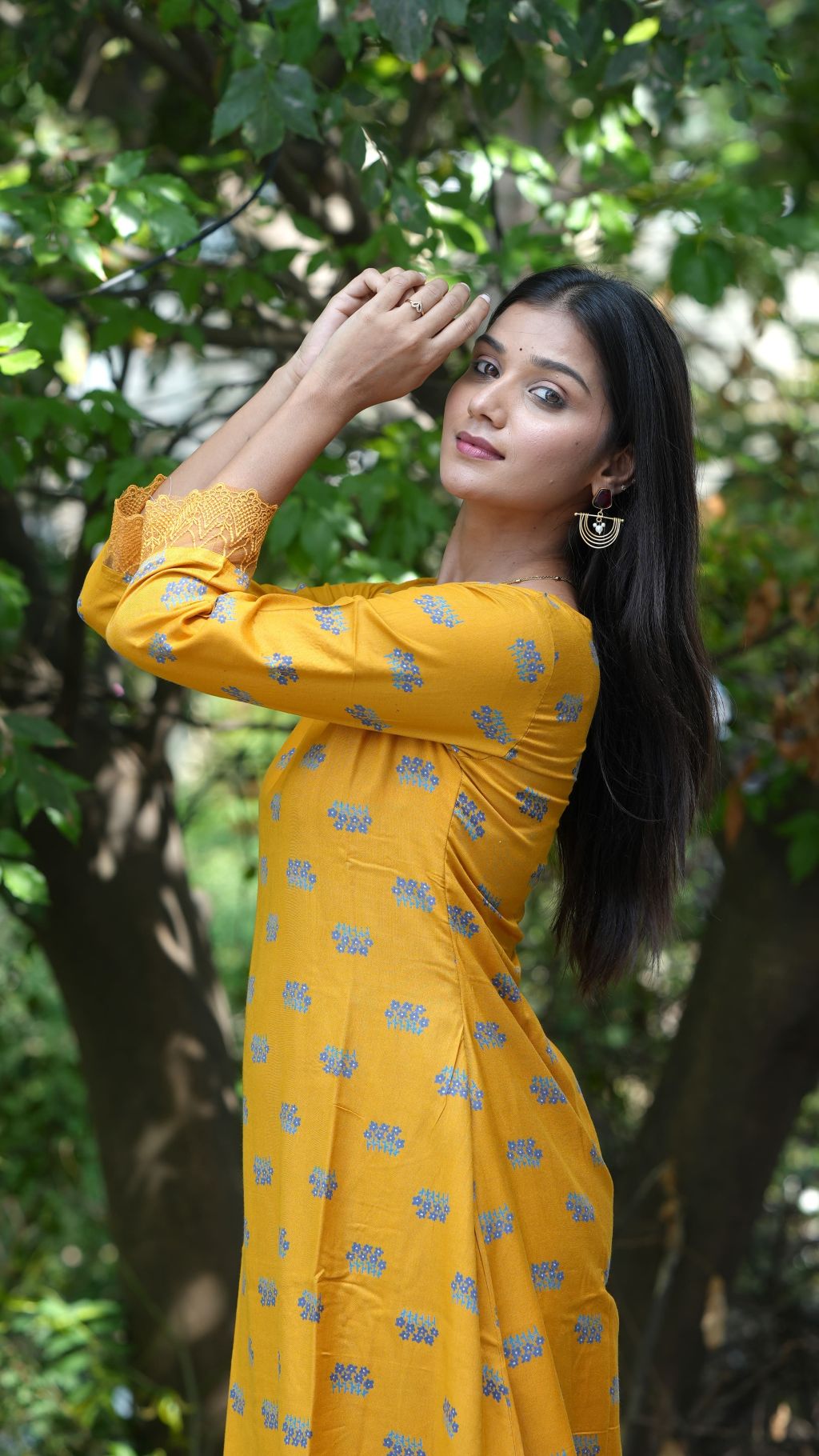 Yellow Block Printed Dress