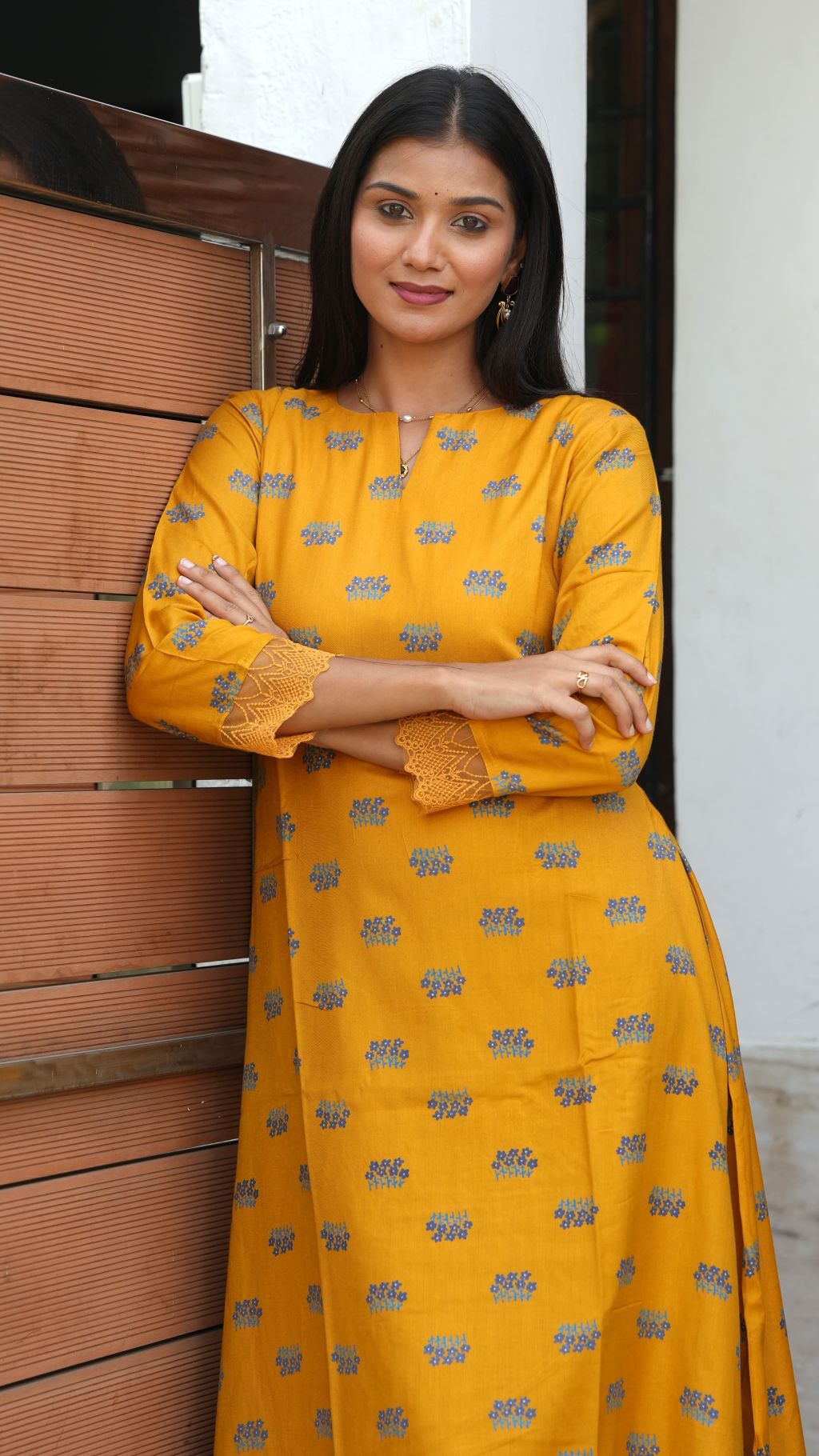 Yellow Block Printed Dress