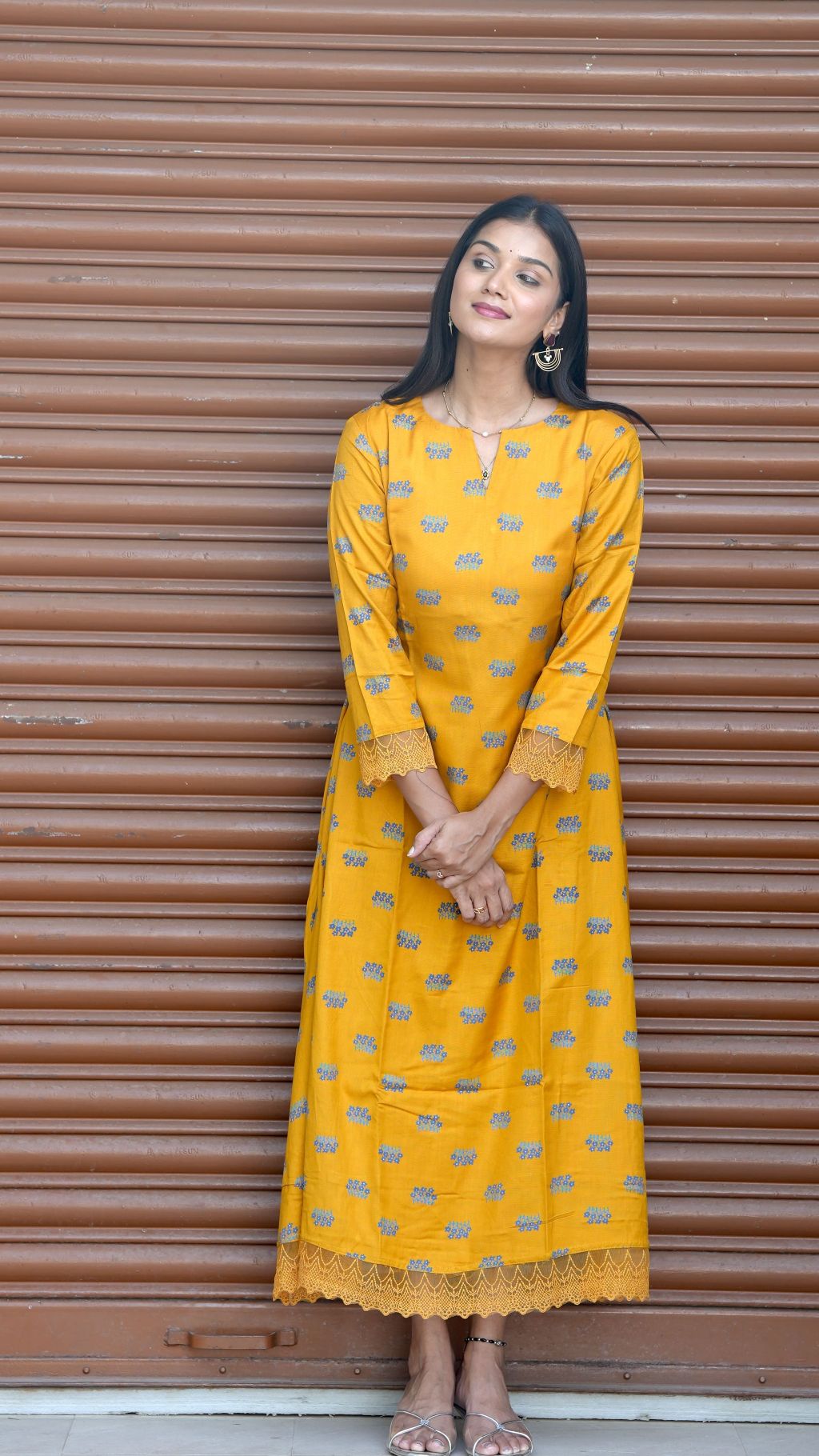 small blue elephant prints dress